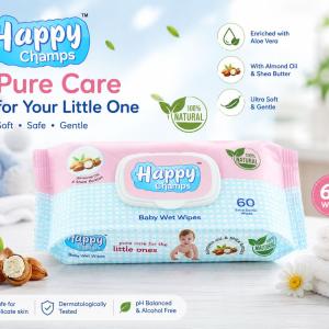 Happy Champs Baby Wet Wipes (60 Wipes)